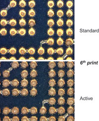 Figure 7. 160 &mu;m aperture stencil, print quality.